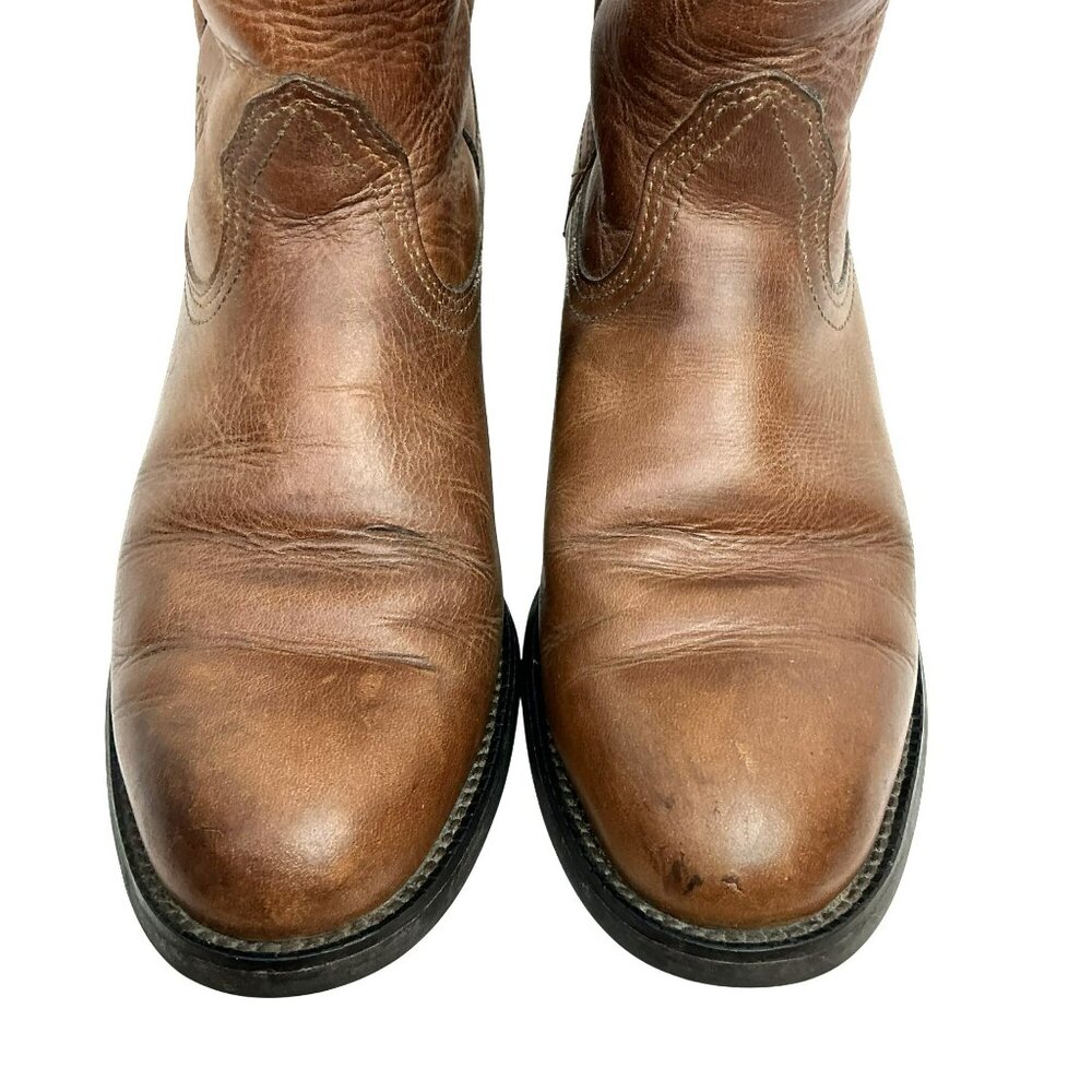 Ariat Heritage Roper Western Leather Cowboy Boots Womens 8B Brown - Picture 3 of 15